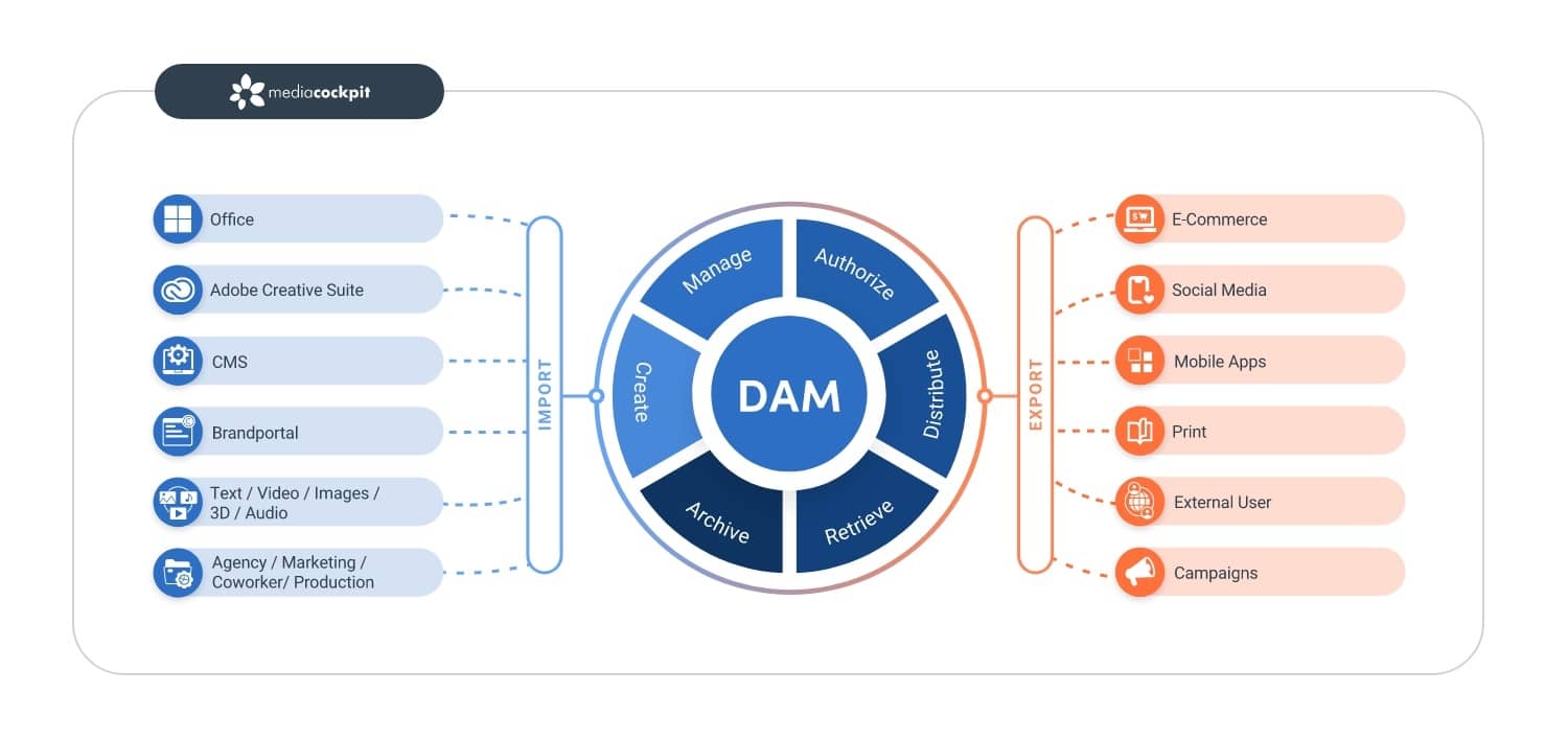 Functionality of a DAM System